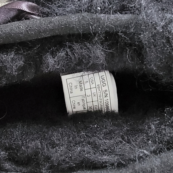 Ugg Mini Mongolian Fluff Bow Boots 100% Wool - Picture 8 of 9